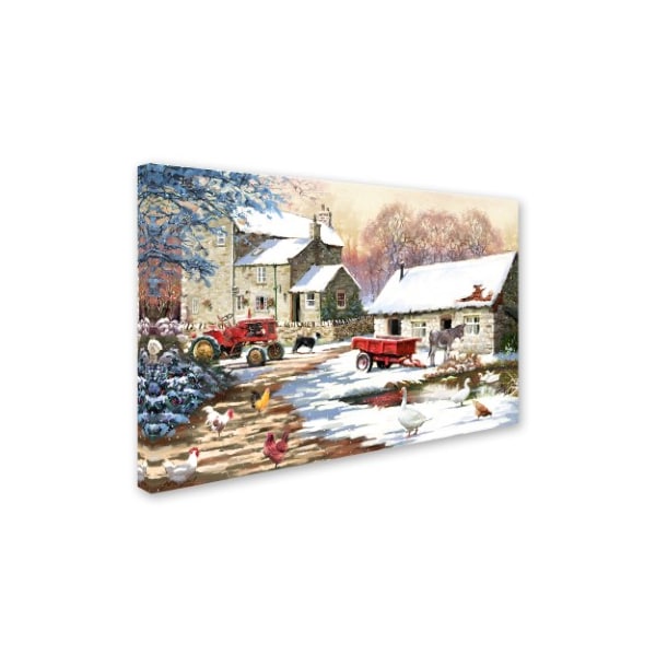 The Macneil Studio 'Snowy Farmyard' Canvas Art,12x19